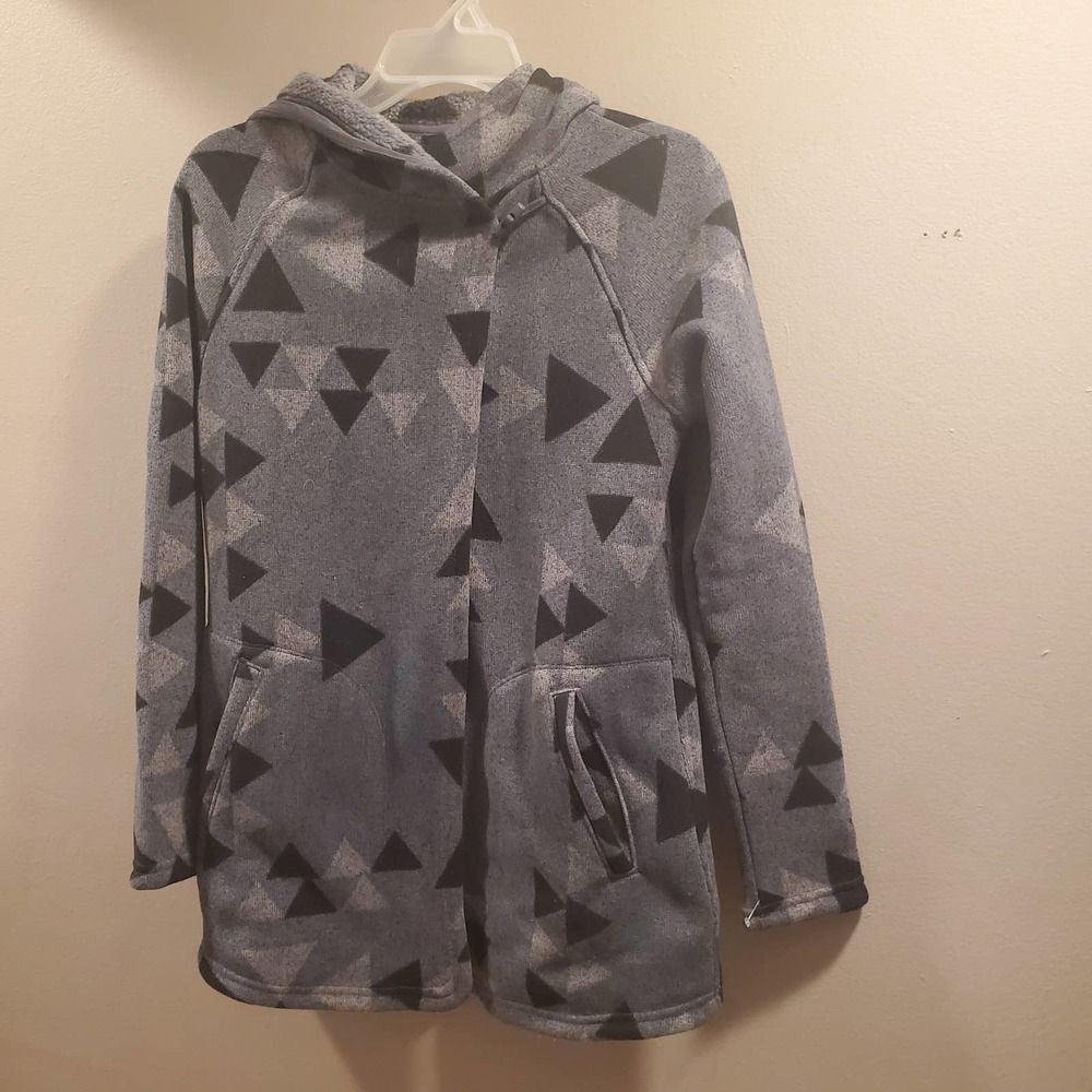 Northface womens mid grey aztec print crescent wrap  size xs